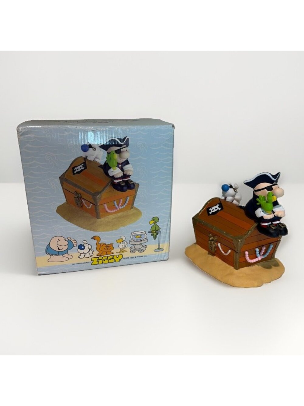 RARE 1998 Ziggy Pirate Treasure Chest Trinket Box Tom Wilson Kidcore New Bos